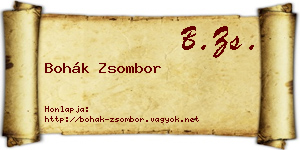 Bohák Zsombor névjegykártya